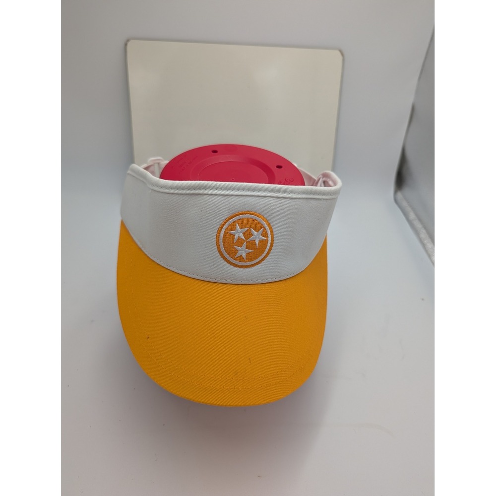 Volunteer Traditions Tennessee Tri-Star Visor Hat Orange White Adjustable Sun